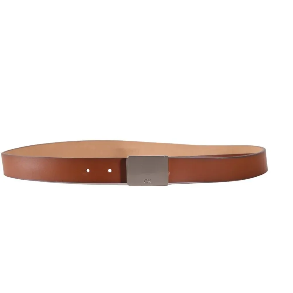 Calvin Klein Men's Logo Plaque Belt - XL 42 / 44 - Cognac Brown Leather - NWT